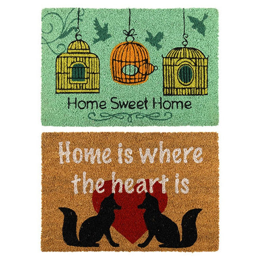 YES4HOMES 2 x Doormat for Front Door Entryway Cursive Natural Coconut Coir Floor mat Outdoor 40x60cm